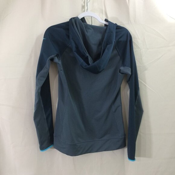 Nike Womens Jacket Zip Front Hooded Athletic Running ½ Zip Blue Size M - Picture 3 of 4
